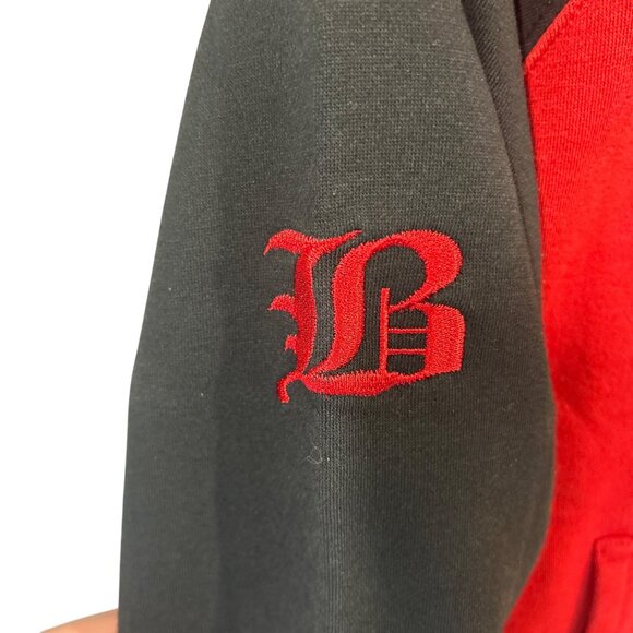 Brooklyn Xpress Boys Size 10/12 Red & Black Hoodie With Embroidered "B" Logo - Picture 7 of 14
